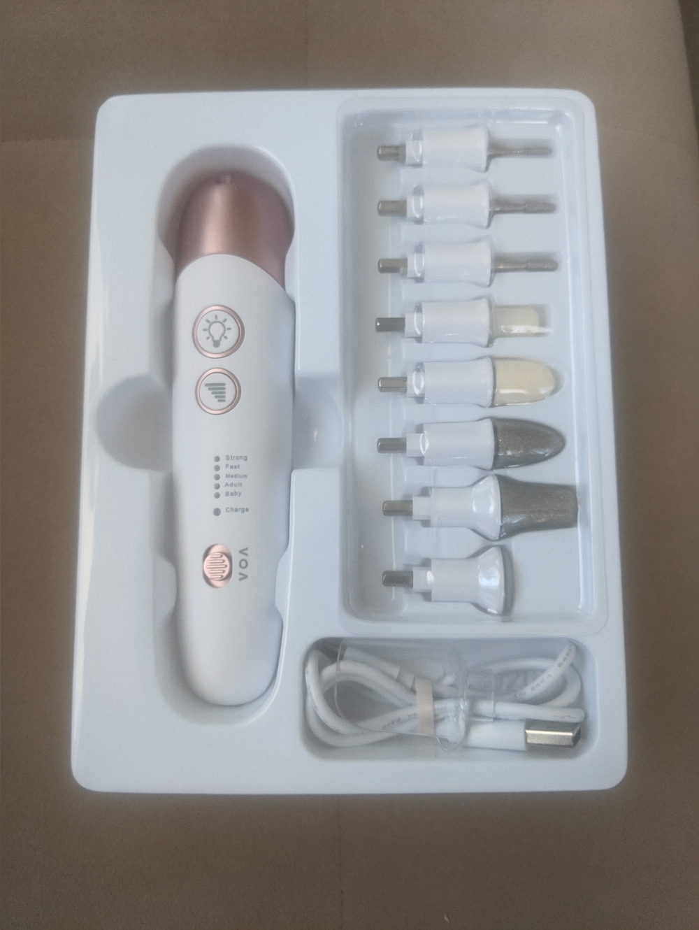 White and Rose Gold Portable Electric Nail Drill